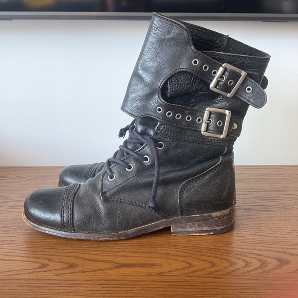 All Saints combat moto motorcycle leather boots size 37 - Picture 3 of 7